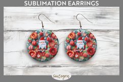 3D Christmas Santa v14 Round Earrings Sublimation Product Image 1