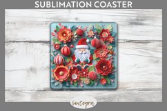 3D Christmas Santa v14 Square Coaster Sublimation Product Image 1