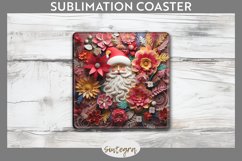 3D Christmas Santa v15 Square Coaster Sublimation Product Image 1
