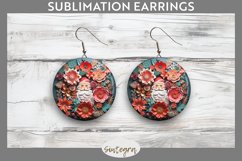 3D Christmas Santa v16 Round Earrings Sublimation Product Image 1