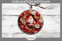 3D Christmas Santa v17 Round Keychain Sublimation Product Image 1