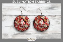3D Christmas Santa v17 Round Earrings Sublimation Product Image 1