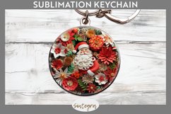 3D Christmas Santa v18 Round Keychain Sublimation Product Image 1