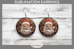 3D Christmas Santa v19 Round Earrings Sublimation Product Image 1
