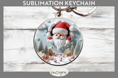 3D Christmas Santa v25 Round Keychain Sublimation Product Image 1