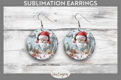 3D Christmas Santa v25 Round Earrings Sublimation Product Image 1