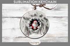 3D Christmas Santa v26 Round Keychain Sublimation Product Image 1
