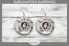 3D Christmas Santa v26 Round Earrings Sublimation Product Image 1
