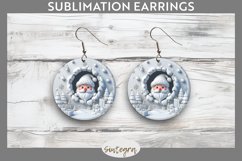 3D Christmas Santa v27 Round Earrings Sublimation Product Image 1