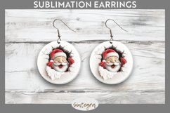 3D Christmas Santa v28 Round Earrings Sublimation Product Image 1