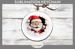 3D Christmas Santa v29 Round Keychain Sublimation Product Image 1