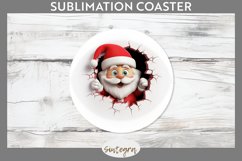3D Christmas Santa v29 Round Coaster Sublimation Product Image 1