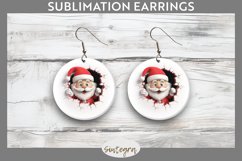 3D Christmas Santa v29 Round Earrings Sublimation Product Image 1