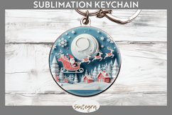 3D Christmas Santa v3 Round Keychain Sublimation Product Image 1