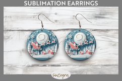 3D Christmas Santa v3 Round Earrings Sublimation Product Image 1