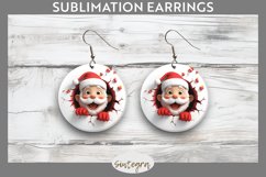 3D Christmas Santa v30 Round Earrings Sublimation Product Image 1