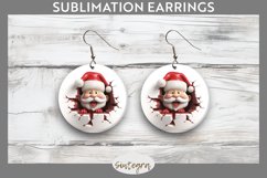 3D Christmas Santa v31 Round Earrings Sublimation Product Image 1