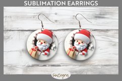 3D Christmas Santa v32 Round Earrings Sublimation Product Image 1