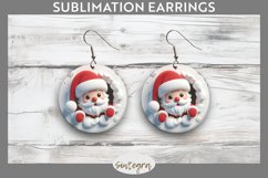 3D Christmas Santa v33 Round Earrings Sublimation Product Image 1