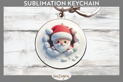 3D Christmas Santa v34 Round Keychain Sublimation Product Image 1