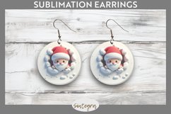 3D Christmas Santa v34 Round Earrings Sublimation Product Image 1