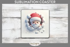 3D Christmas Santa v34 Square Coaster Sublimation Product Image 1