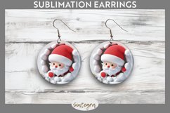 3D Christmas Santa v35 Round Earrings Sublimation Product Image 1