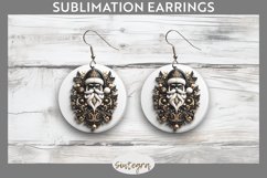 3D Christmas Santa v36 Round Earrings Sublimation Product Image 1