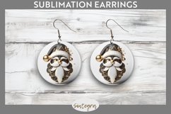 3D Christmas Santa v37 Round Earrings Sublimation Product Image 1