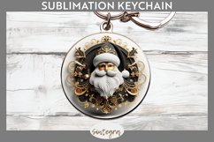 3D Christmas Santa v39 Round Keychain Sublimation Product Image 1