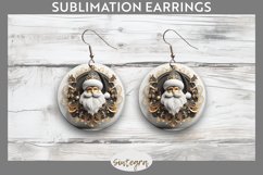 3D Christmas Santa v39 Round Earrings Sublimation Product Image 1