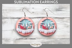 3D Christmas Santa v4 Round Earrings Sublimation Product Image 1