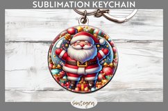 3D Christmas Santa v41 Round Keychain Sublimation Product Image 1