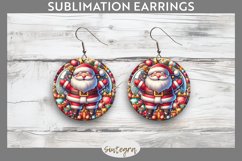3D Christmas Santa v41 Round Earrings Sublimation Product Image 1