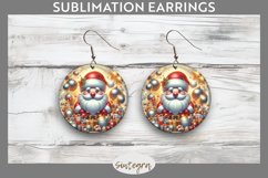 3D Christmas Santa v42 Round Earrings Sublimation Product Image 1