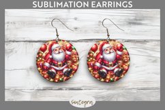 3D Christmas Santa v43 Round Earrings Sublimation Product Image 1