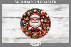 3D Christmas Santa v44 Round Coaster Sublimation Product Image 1