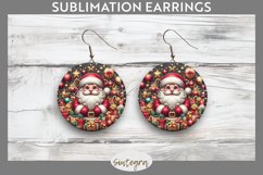 3D Christmas Santa v44 Round Earrings Sublimation Product Image 1