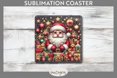 3D Christmas Santa v44 Square Coaster Sublimation Product Image 1