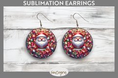 3D Christmas Santa v45 Round Earrings Sublimation Product Image 1