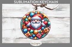 3D Christmas Santa v46 Round Keychain Sublimation Product Image 1