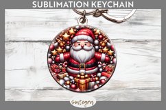 3D Christmas Santa v47 Round Keychain Sublimation Product Image 1