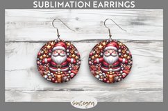 3D Christmas Santa v47 Round Earrings Sublimation Product Image 1