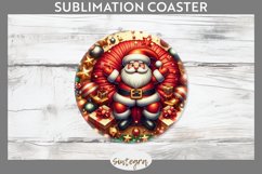 3D Christmas Santa v48 Round Coaster Sublimation Product Image 1