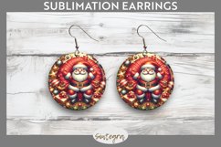 3D Christmas Santa v48 Round Earrings Sublimation Product Image 1