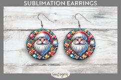 3D Christmas Santa v49 Round Earrings Sublimation Product Image 1