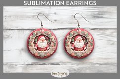 3D Christmas Santa v5 Round Earrings Sublimation Product Image 1