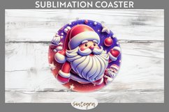 3D Christmas Santa v50 Round Coaster Sublimation Product Image 1
