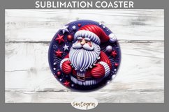 3D Christmas Santa v51 Round Coaster Sublimation Product Image 1