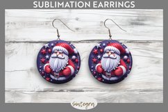 3D Christmas Santa v51 Round Earrings Sublimation Product Image 1